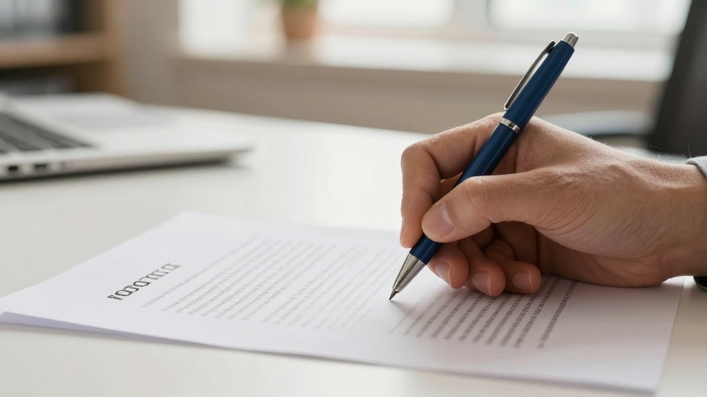 Sample promissory note: signing legal document