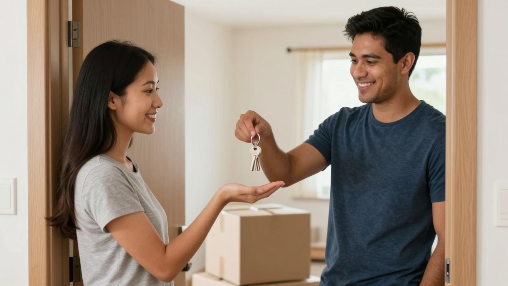 Sublease handover: tenant giving keys to subtenant