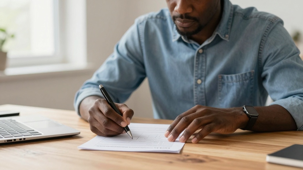 Applicant completing rental application form