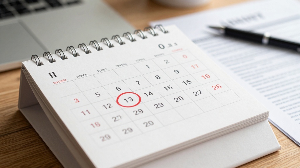 Calendar marking notice period date