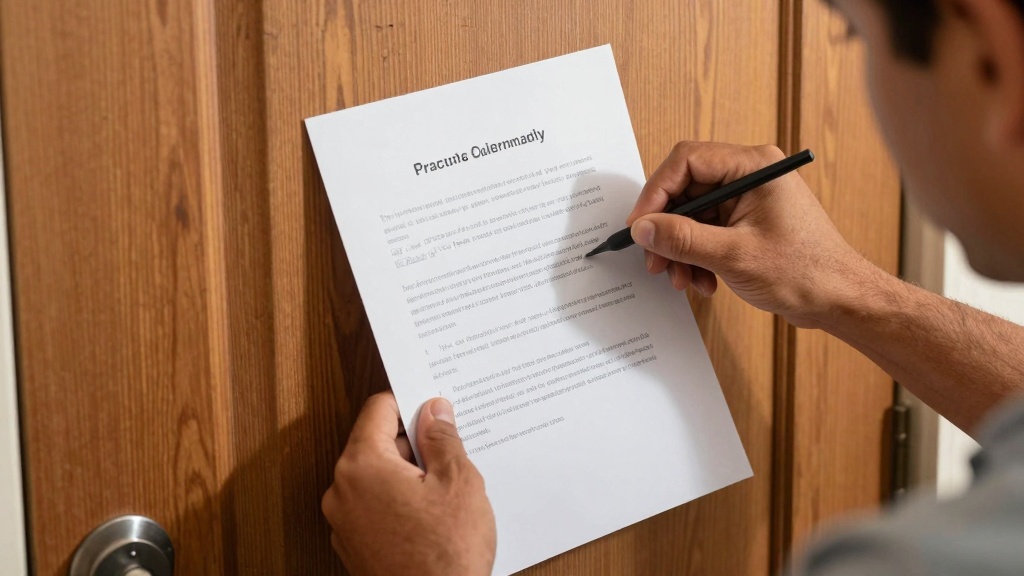 Texas eviction notice: posting document on door