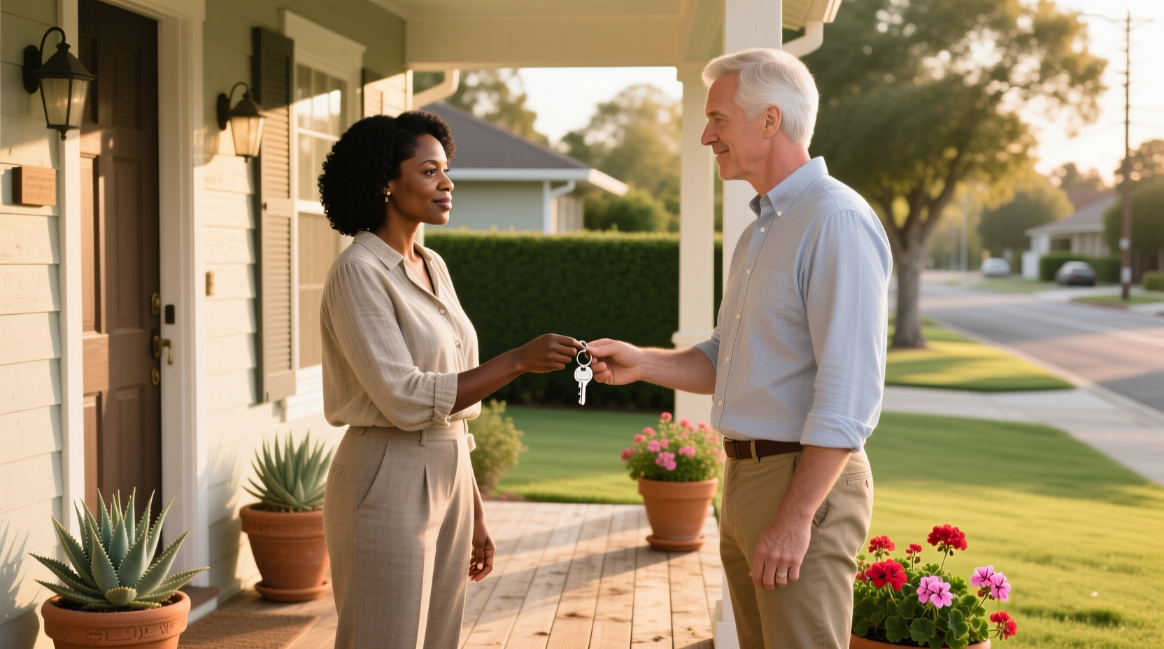 Texas lease agreement: handing over keys to tenant